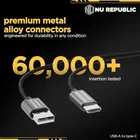Nu Republic Blaze Flash 50W USB Type C 1.25m Nylon Braided Cable Supports All Fast Charging Technologies 