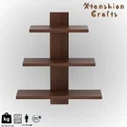 Wooden TripleLayer Wall Shelves For Home, Brown