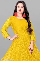 Net Gowns for Women,  Yellow  
