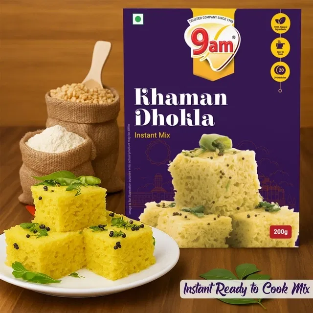 9 Am खमण ढोकला इंस्टेंट मिक्स 200 g