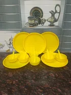 Plastic Dinner Set (Yellow, Set of 18)