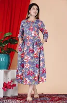 Rayon Printed Anarkali Kurti for Women 
