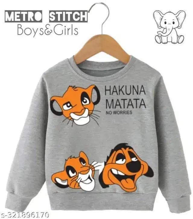 Full Sleeves Sweatshirt for Kids (Grey, 18-24 Months)