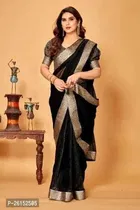 Lycra Blend Solid Saree for Women 