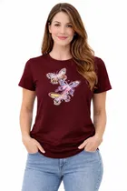 Cotton Blend Printed T-shirt for Men, Maroon 