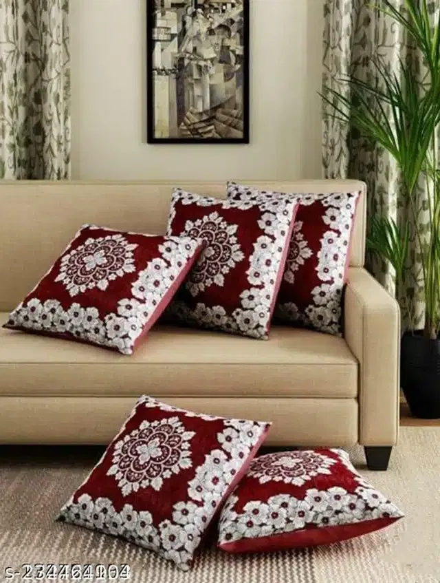 Cushion Covers For Home (Multicolor, Pack Of 5)