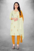 Cotton Slub Unstitched Dress Material for Women 