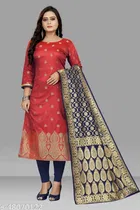 Silk Printed Kurti with Dupatta for Women 