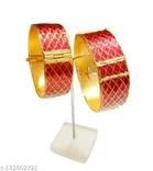 Brass Gold Plated Bangles for Women (Multicolor, 2.2) (Pack of 2)