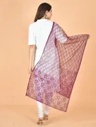 Net Self-Design Dupatta for Women 