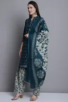 Cotton Printed Kurta with Pant & Dupatta 