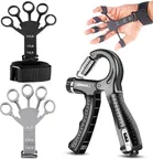 AJRO DEAL POWER FINGER +COUNTER R HAND GRIP - BLACK Hand Power Gripper & Finger Resistance Band for Muscle Build & Injury Recovery Fitness Grip (Pack of 2)