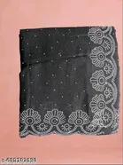 Georgette Saree for Women, Black 