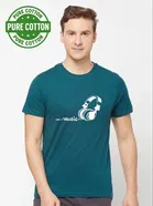 100% Cotton Round Neck Printed T-Shirt for Men 