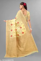 Cotton Linen Zari Woven Saree for Women 