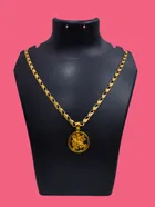 Alloy Gold Plated Pendant with Chain for Men & Women (Gold)