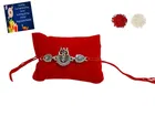 Metal Rakhi with Greeting Card & Roli Chawal 