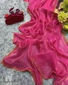 Jimmy CHoo Solid Saree for Women, Pink 