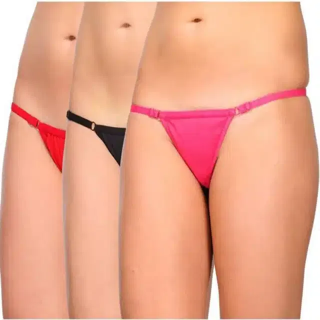 Cotton Blend Panties for Women (Pack of 3) (Multicolor, Free Size)