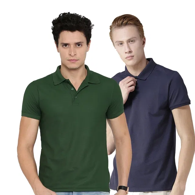Polo Tshirts for Men, Pack of 2 (Multicolor, XXL)