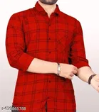 Cotton Blend Checked Shirts for Men, Maroon & White, Pack of 2 