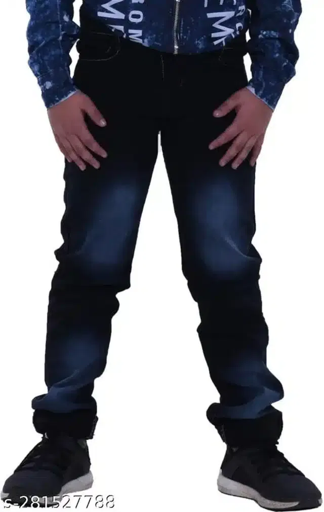 Denim Jeans for Boys (Black, 11-12 Years)