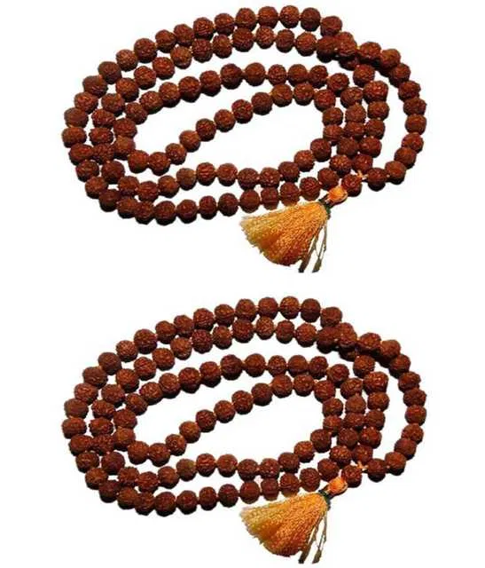 BHARDWAJ RETAILS rudraksha mala gold capped (Assorted) (Pack of 1) (BR88)