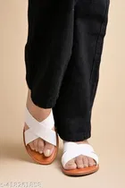 Shoetopia White Flat Sandals Mid-Top IND-5