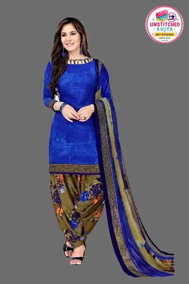 Unstitched Dress Material for Women & Girls (Blue)
