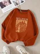 fleece Sweatshirt for Women, Rust 