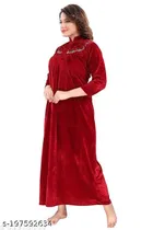 Velvet Nightdress Set for Women 