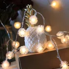 16 LEDs 2.5 m Yellow Snow Ball Fairy Light 
