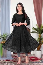 Net Kurti for Women,  Black  