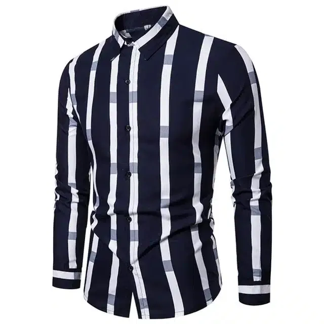 Printed Shirt for Men (Black, M)