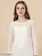 Net Kurti for Women,  White  