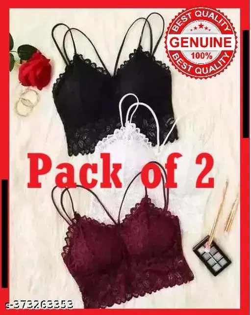 Super Net Solid Bras for Women, Assorted, Pack of 2 (30D)