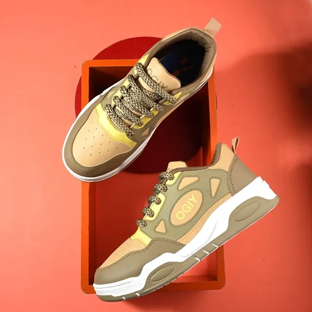 Sports Shoes for Men (Beige, 9)