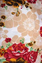Microfibre Double Abstract Floral Printed Bedsheet 88x90in Maroon