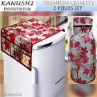 KANUSHI Industries® Fridge Cover for Top with Pockets/Refrigerator Cover + 1 Pc Lpg Gas Cylinder Cover