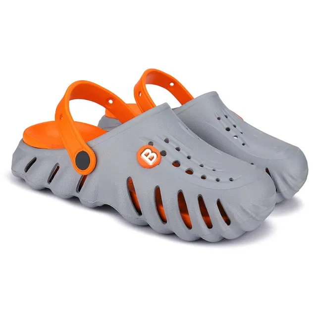 Clogs for Kids (Orange & Grey, 5)