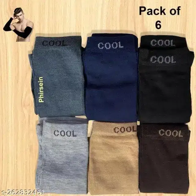 Arm Sleeves for Men & Women (Multicolor, Set of 6)