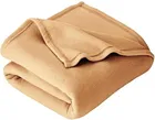 Solid Polar Fleece Blanket Beige 