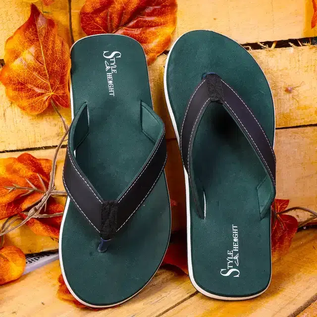 Flip Flops for Men (Green, 10)