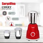 SURYAVIVA Chery 750 W Mixer Grinder, Chery Mixer Grinder 750 Watt | 3 Jars | Red