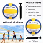 Official Size 4 Volleyball with Air Pump & Net, Yellow & Blue