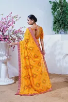 Georgette Bandhini Saree for Women 