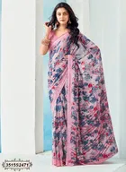 Georgette Printed Saree for Women 