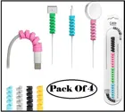 Rubber Spiral 4 Pcs Mobile Cable Protectors 