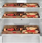 PVC Fridge Top Cover with 6 Utility Pockets & Handle Cover with 3 Pcs Shelf Mats 