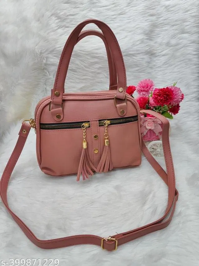 PU Sling Bag for Women (Coral)